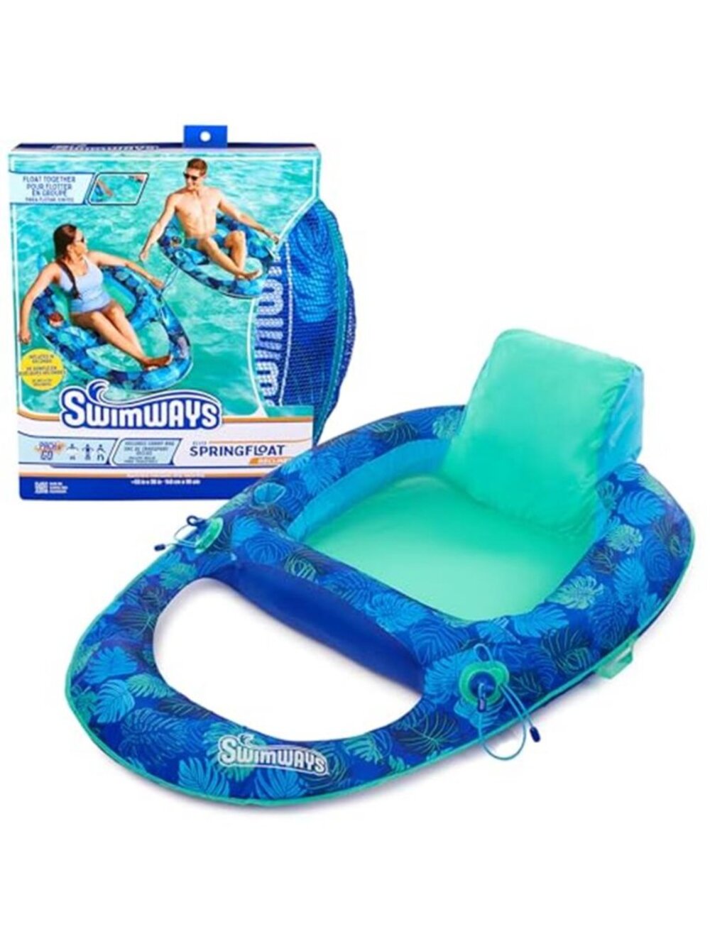 Pool Float Recliner Lounge Chair Adult Mesh Floating Lounger Cup Holder